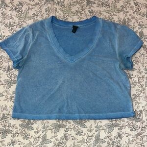 Target Blue V-Neck Crop Top